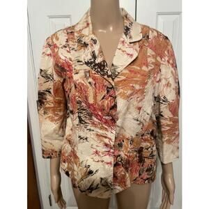 Vintage Coldwater Creek Blazer-Style Printed Jacket, Size PXL